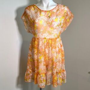 Free People Intimately Floral  Dress in Orange and Yellow